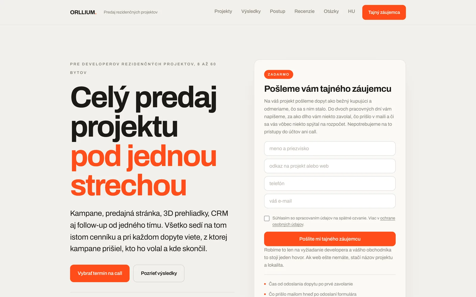 Web spoločnosti Orllium, technického partnera Jakuba Chovanca